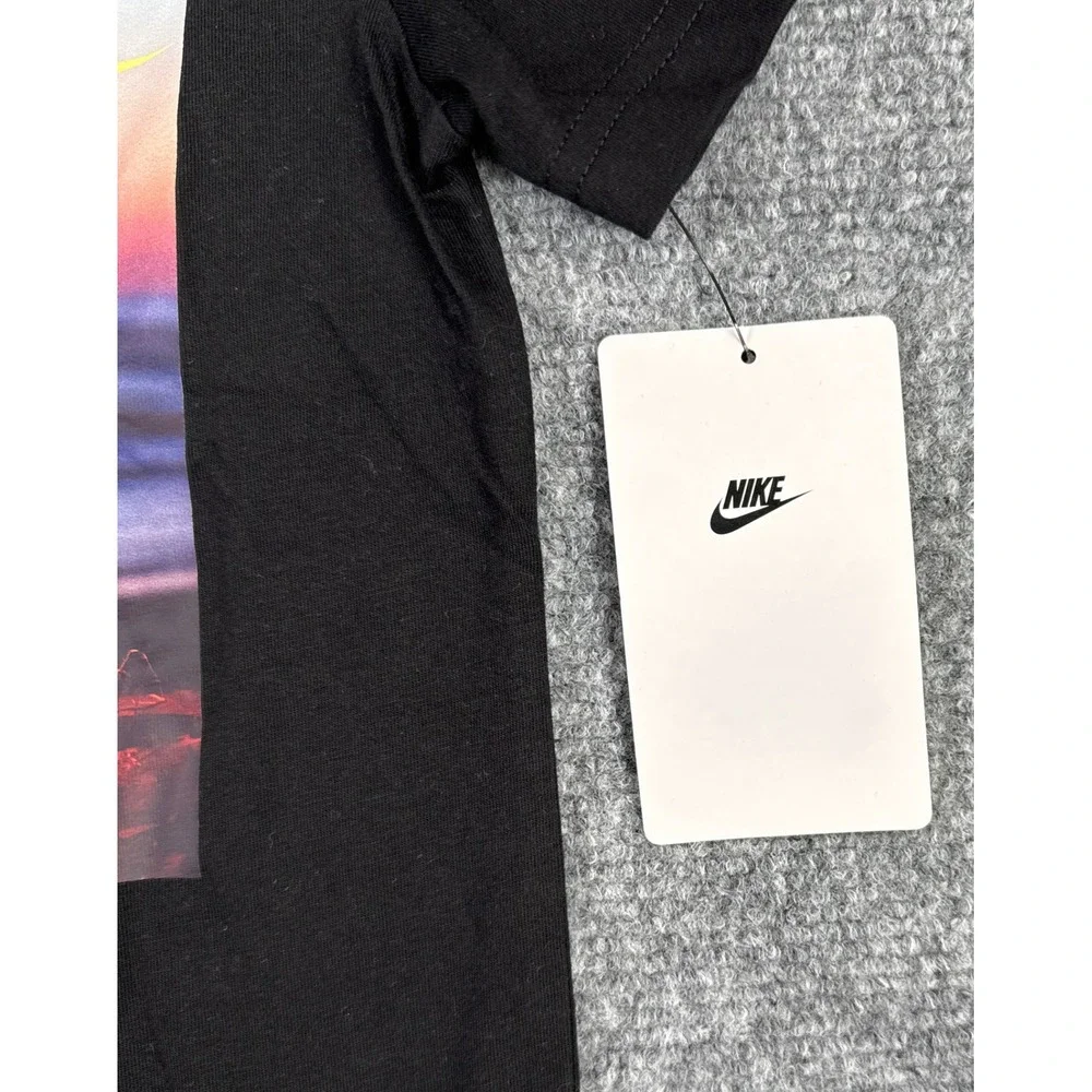 Nike Air Boys 3T Black Campfire Marshmallow Graphic T-Shirt NWT